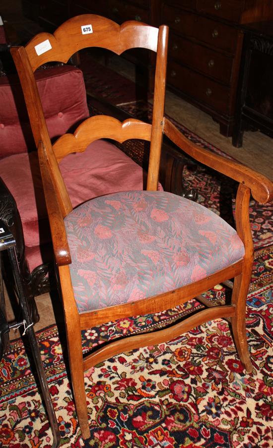 Walnut elbow chair